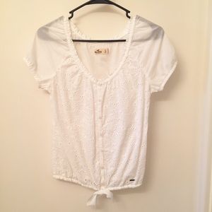 Floral embroidered peasant top